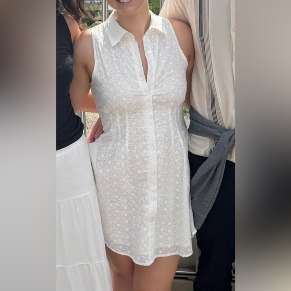Olivaceous Cream Sleeveless Mini Dress